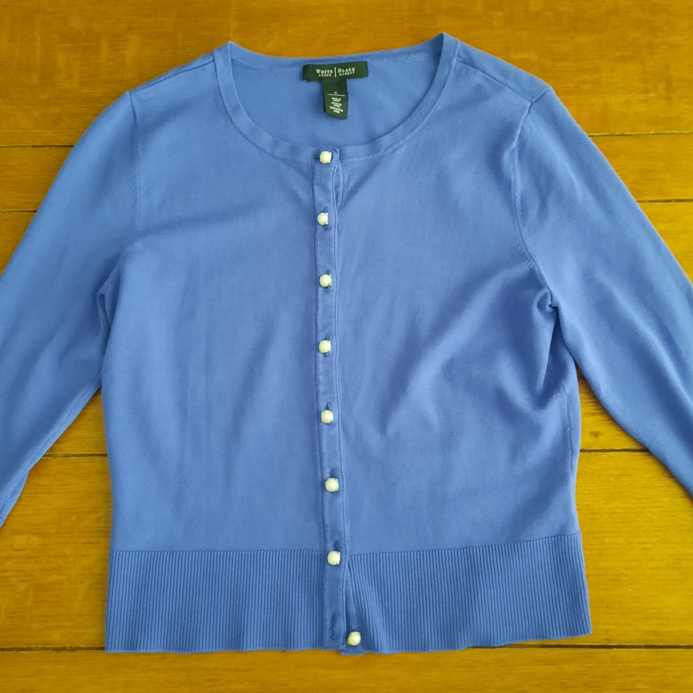 White House Black Market Blue Cardigan